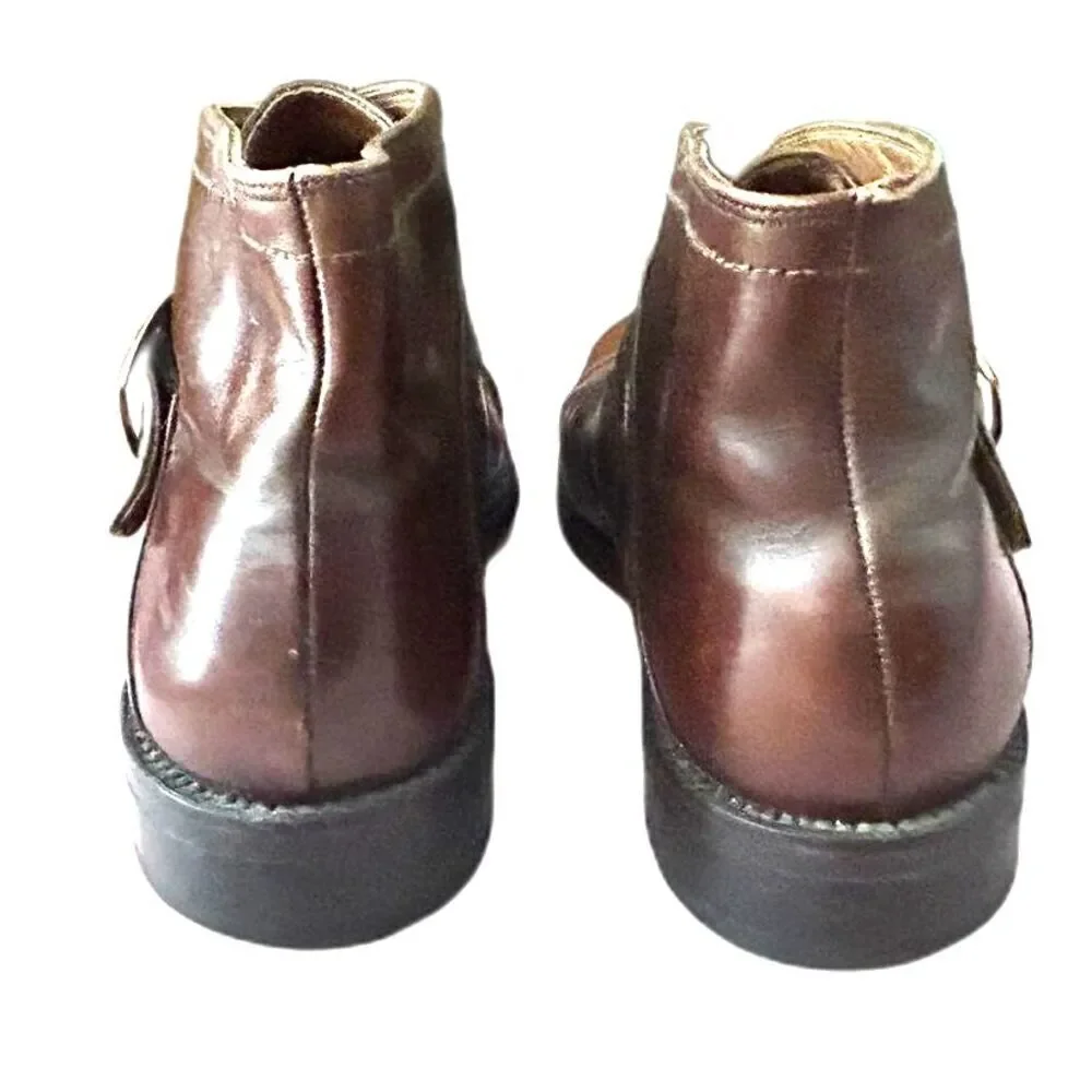 Florsheim Monkstrap Boots Leather Men’s Size 9 Buckle Dress Shoes Ankle